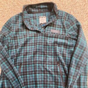 KAVU Fleece Plaid Pullover XL